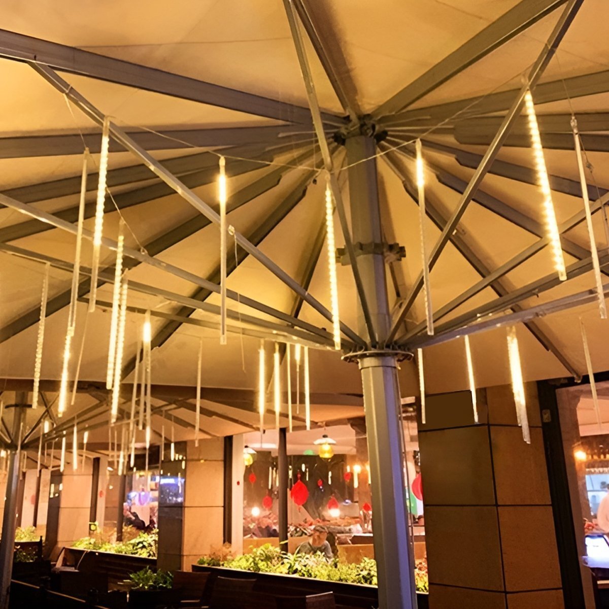 1 иен [KR-66] текущий .LED illumination snow four ru...50cm 8 шт. комплект USB Gold . дом час водонепроницаемый веранда закрытый наружный зима 