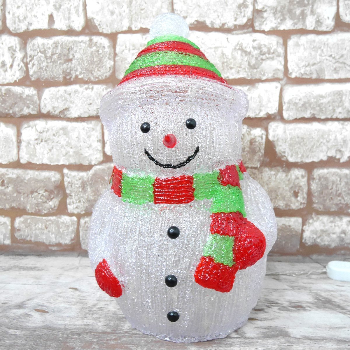 1円 可愛い雪だるま42cm クリスマス LEDイルミネーション モチーフライト LEDライト オブジェ 立体 3D ガーデニング TAC-28_画像5