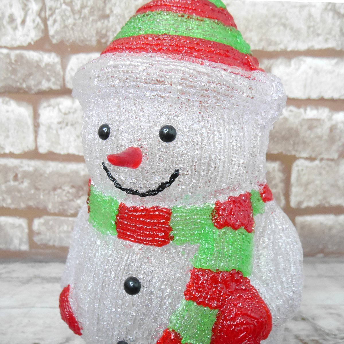 1円 可愛い雪だるま42cm クリスマス LEDイルミネーション モチーフライト LEDライト オブジェ 立体 3D ガーデニング TAC-28_画像8