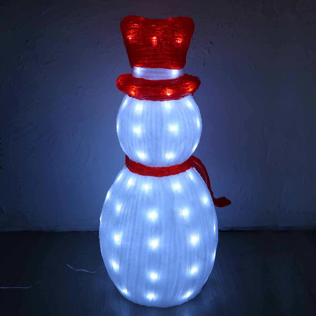 クリスマス LED オブジェ クリスマスライト 光る 雪だるま スノーマン モチーフライト 立体 3D ガーデニング 屋内屋外 電飾 店舗 TAC-73_画像4
