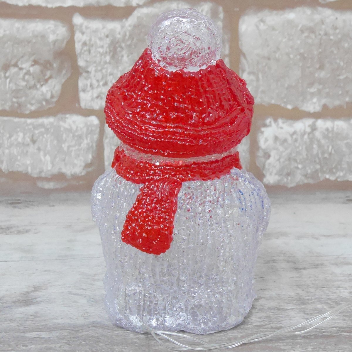 可愛い雪だるま23cm クリスマス LEDイルミネーション モチーフライト LEDライト オブジェ 立体 3D ガーデニング 屋内屋外 電飾 TAC-22_画像7