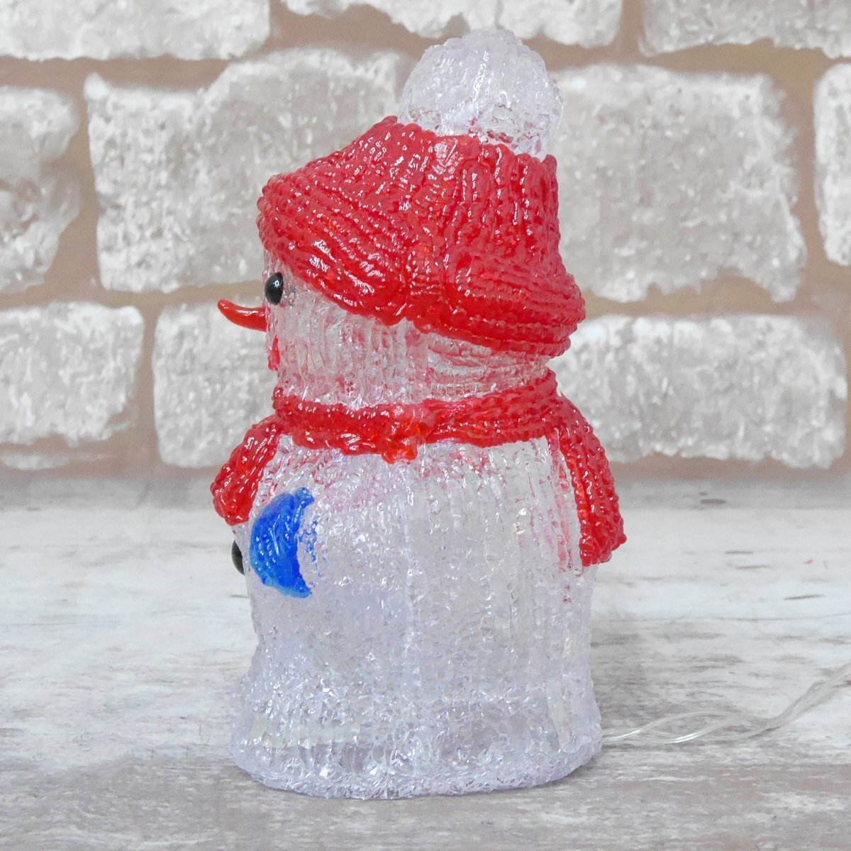 可愛い雪だるま23cm クリスマス LEDイルミネーション モチーフライト LEDライト オブジェ 立体 3D ガーデニング 屋内屋外 電飾 TAC-22_画像6