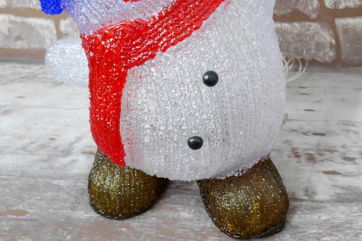 可愛い雪だるま スノーマン モチーフライト40cm クリスマス LEDイルミネーション クリスタル ガーデニング 屋外屋内 防水 電飾 電装 TAC-30_画像8