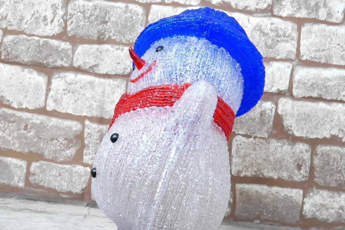 可愛い雪だるま スノーマン モチーフライト40cm クリスマス LEDイルミネーション クリスタル ガーデニング 屋外屋内 防水 電飾 電装 TAC-30_画像7