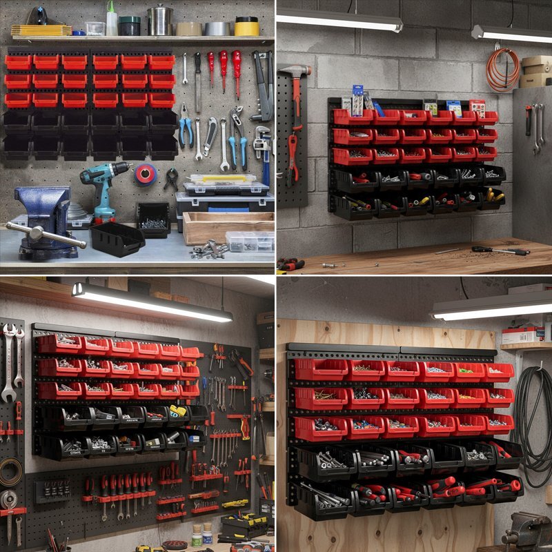 1円 壁掛け式 工具収納ボックス パーツケース 30ピース 部品ケース パーツトレイ パーツトレー 収納 ケース コンテナボックス KW-12_画像7