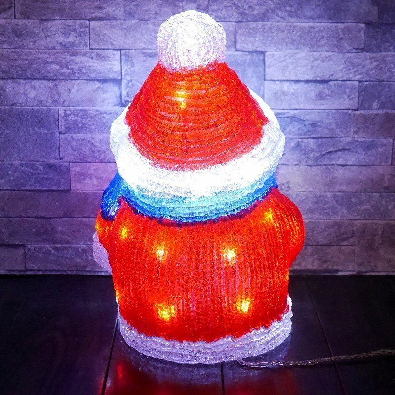 1円 可愛い雪だるま32cm クリスマス LEDイルミネーション モチーフライト LEDライト オブジェ 立体 3D ガーデニング TAC-24_画像4