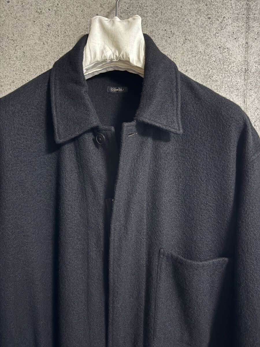 COMOLI ウール　カシミヤ　オールインワン　ブラック　143000円　3 A03-01009 コモリ　ジャンプスーツ　つなぎ_画像1