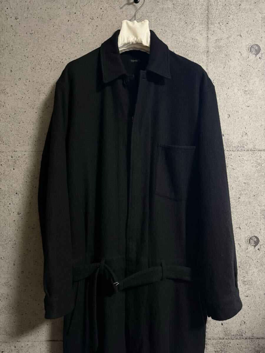 COMOLI ウール　カシミヤ　オールインワン　ブラック　143000円　3 A03-01009 コモリ　ジャンプスーツ　つなぎ_画像2