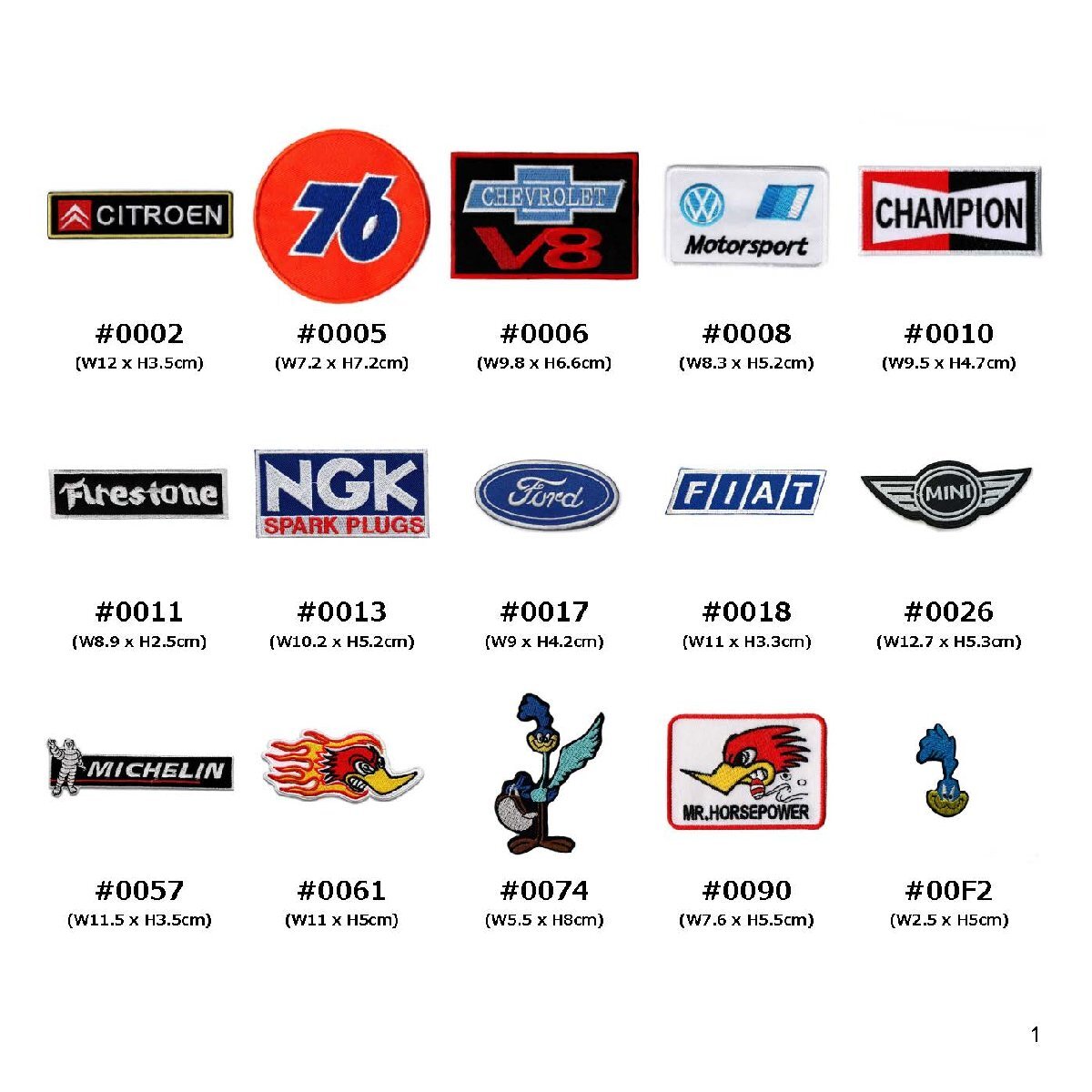 【追跡メール便 送料無料】えらべるレーシングモーターワッペン3枚セット #1(#0002~#0368) アメリカン雑貨_画像2