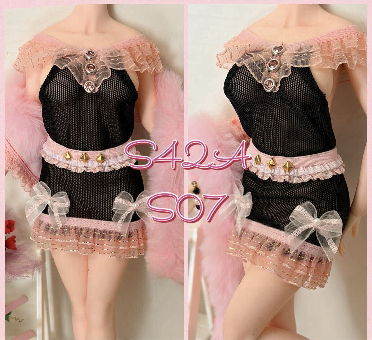  S42A、S07☆ブラック&ピンク／ファイセン／コスチューム／ワンピ3点セット☆Mia_画像3