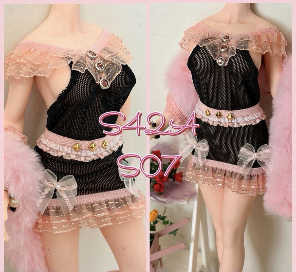  S42A、S07☆ブラック&ピンク／ファイセン／コスチューム／ワンピ3点セット☆Mia_画像2