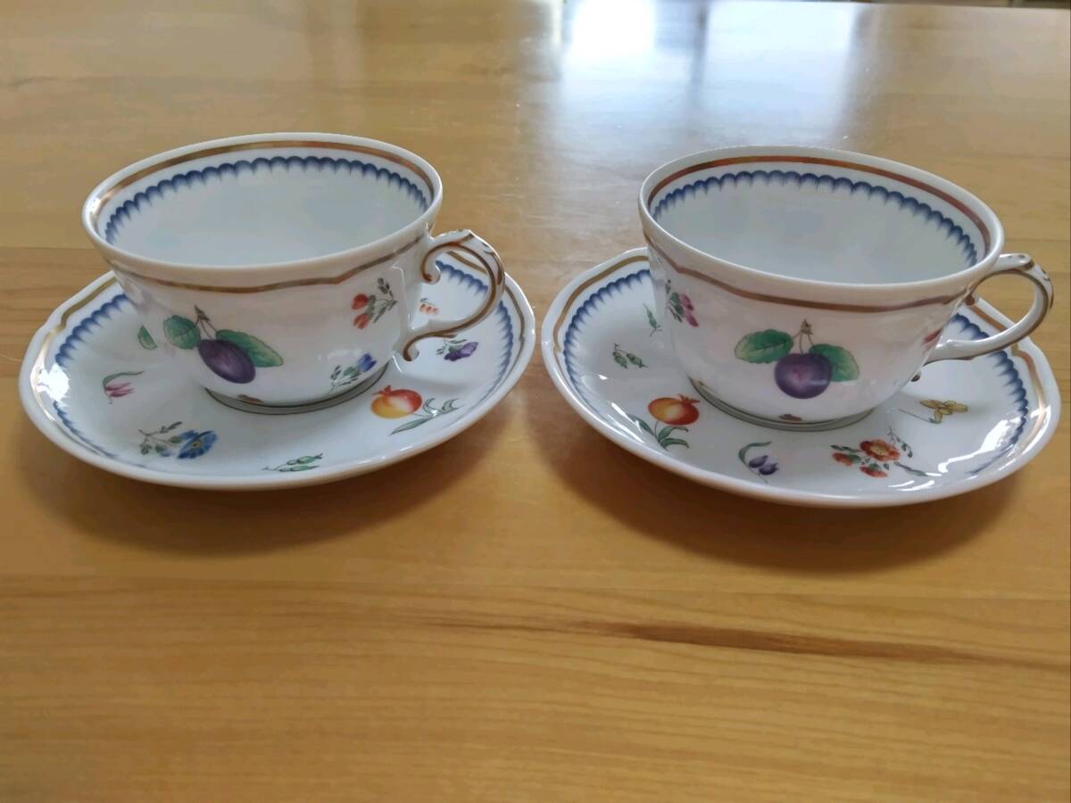 リチャード・ジノリ Richard Ginori イタリアンフルーツ カップ&ソーサー 2客セット ②_画像1