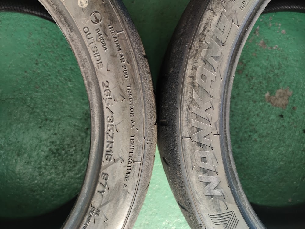 【練習用にいかがでしょうか】265/35ZR18 97Y XL ナンカン CR-S 中古品2本セット②(Ｍ)_画像5