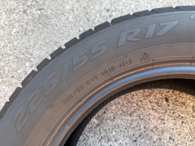 【スタッドレス】225/55R17 101Q PIRELLI ピレリ ICEASIMMETRICO アイスアシメトリコ アシメ 21年製 中古品4本セット(F)_画像8