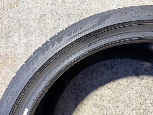 【Mercedes承認】225/40R19 93Y PIRELLI ピレリ PZERO Pゼロ PZ4 MOE メルセデス承認 RFT ランフラット 23年製 中古品2本セット(F)_画像8