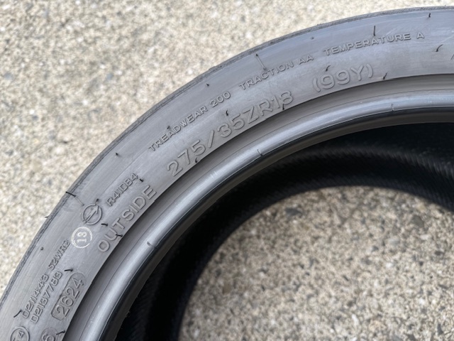 【練習用に】275/35R18(99Y)NANKANG ナンカン SPORTNEX スポーツネックス CR-S TW200 24年製 中古品2本セット(F)_画像8