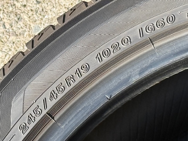 【今が買い時！！】245/45R19 102Q YOKOHAMA ヨコハマタイヤ ICE GUARD アイスガード iG60 20年製 中古品4本セット(F)_画像10