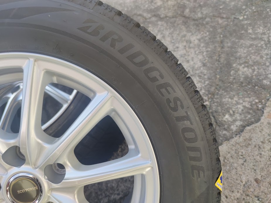 【バリ溝・良品】エコフォルム 16インチ 6.5J +39 PCD114.3 ブリヂストン ブリザック VRX2 215/60R16 トヨタ専用設計 マークⅡ エスティマ_画像4