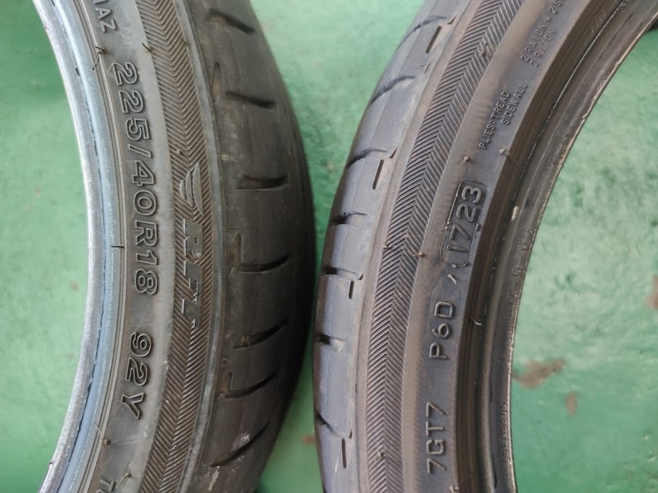 【美品】225/40R18 23年製 ブリヂストン ポテンザ S001 BMW承認マーク付き ランフラット 中古品2本セット(M)_画像5