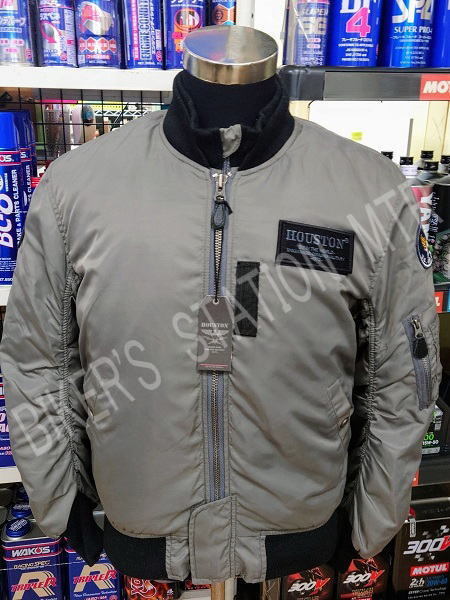 送料無料 スピード出荷 ヒューストン HOUSTON HTVA-2211W MA-1 ウインタージャケット ガンメタル Lサイズ ライディングジャケット 管理T_画像1