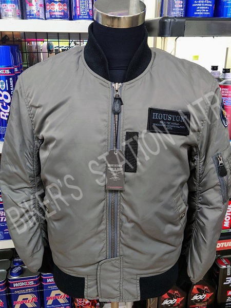 送料無料 スピード出荷 ヒューストン HOUSTON HTVA-2211W MA-1 ウインタージャケット ガンメタル Lサイズ ライディングジャケット 管理T_画像2