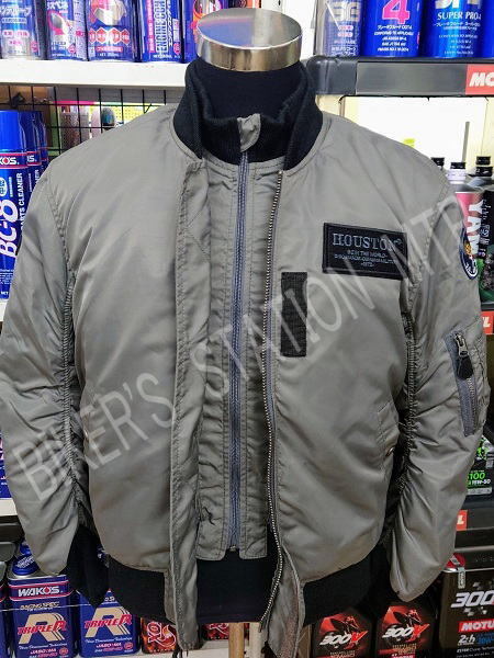 送料無料 スピード出荷 ヒューストン HOUSTON HTVA-2211W MA-1 ウインタージャケット ガンメタル Lサイズ ライディングジャケット 管理T_画像3