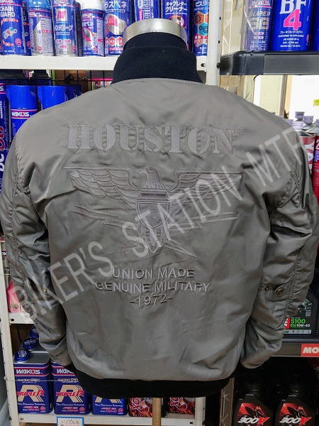 送料無料 スピード出荷 ヒューストン HOUSTON HTVA-2211W MA-1 ウインタージャケット ガンメタル Lサイズ ライディングジャケット 管理T_画像4