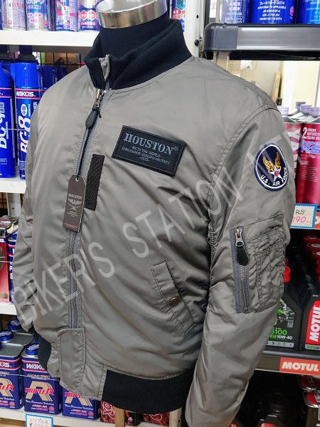 送料無料 スピード出荷 ヒューストン HOUSTON HTVA-2211W MA-1 ウインタージャケット ガンメタル Lサイズ ライディングジャケット 管理T_画像5