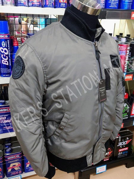 送料無料 スピード出荷 ヒューストン HOUSTON HTVA-2211W MA-1 ウインタージャケット ガンメタル Lサイズ ライディングジャケット 管理T_画像6