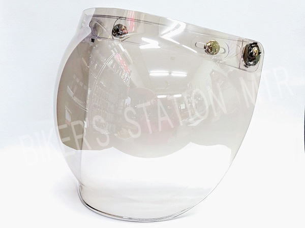 RIDEZ ライズ バルーンシールド バブルシールド ワイドサイズ ジェットヘルメット用シールド ステー＆吸盤付 シルバーミラーシールド 管理T_画像1