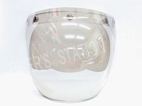 RIDEZ ライズ バルーンシールド バブルシールド ワイドサイズ ジェットヘルメット用シールド ステー＆吸盤付 シルバーミラーシールド 管理T_画像2