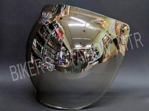 RIDEZ ライズ バルーンシールド バブルシールド ワイドサイズ ジェットヘルメット用シールド ステー＆吸盤付 シルバーミラーシールド 管理T_画像4