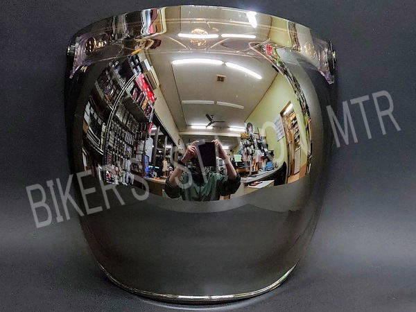 RIDEZ ライズ バルーンシールド バブルシールド ワイドサイズ ジェットヘルメット用シールド ステー＆吸盤付 シルバーミラーシールド 管理T_画像5