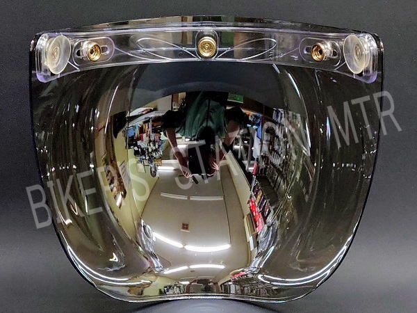 RIDEZ ライズ バルーンシールド バブルシールド ワイドサイズ ジェットヘルメット用シールド ステー＆吸盤付 シルバーミラーシールド 管理T_画像6
