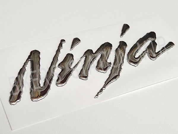 スピード出荷 KAWASAKI カワサキ 純正 ニンジャエンブレム メタル 2枚セット Ninjaロゴ ニンジャロゴ 立体エンブレム 管理N_画像2