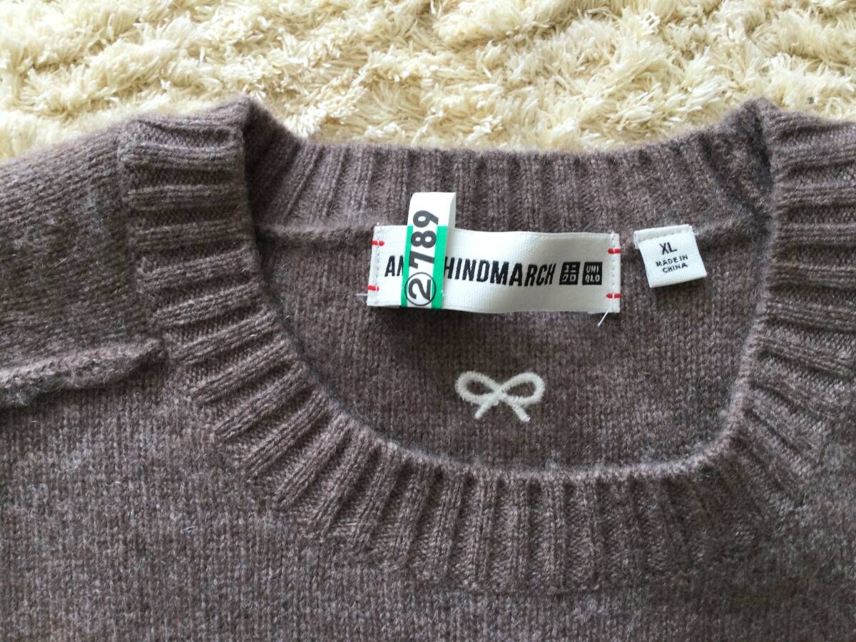 ユニクロ　昨季　アニヤハインドマーチ　カシミヤニット　ブラウンベージュ　サイズXL UNIQLO ANYA HINDMARCH_画像4