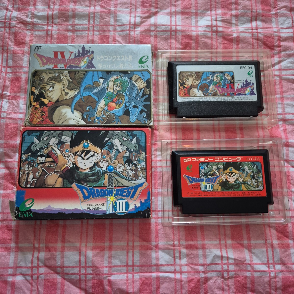 FC ファミコン 箱付き ドラゴンクエスト Ⅲ 3 Ⅳ 4 2本 ドラクエ ファミリーコンピューター FamilyComputer ドラクエ4 ドラクエ3 _画像1