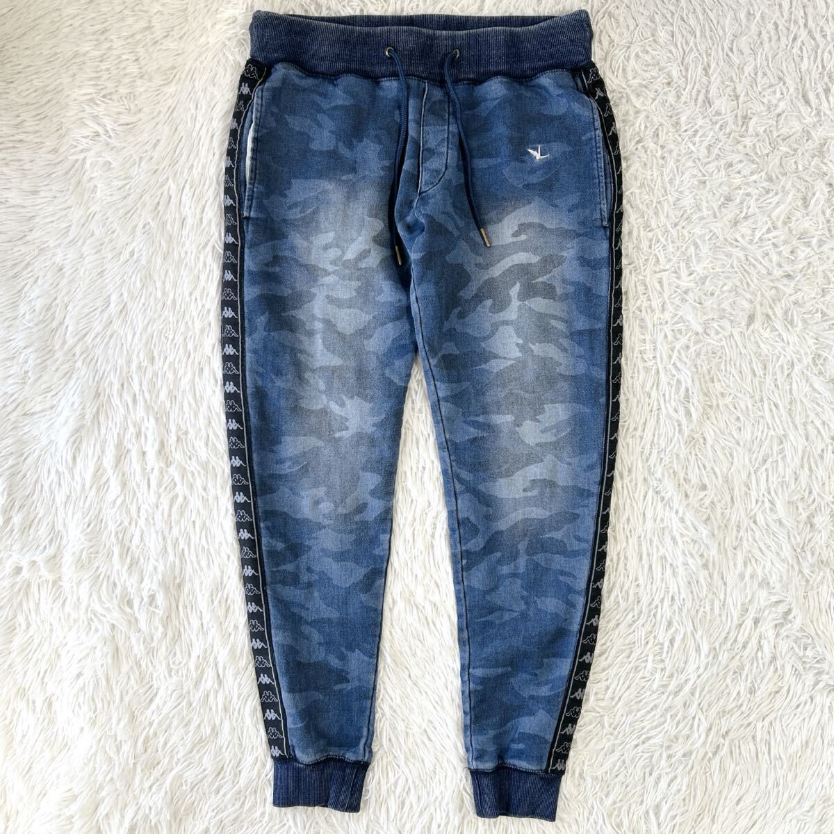 【XL/Lサイズ 1PIU1UGUALE3 RELAX × KAPPA】スウェット セットアップ ジョグデニム パーカー パンツ インディゴ カモ 迷彩 _画像5