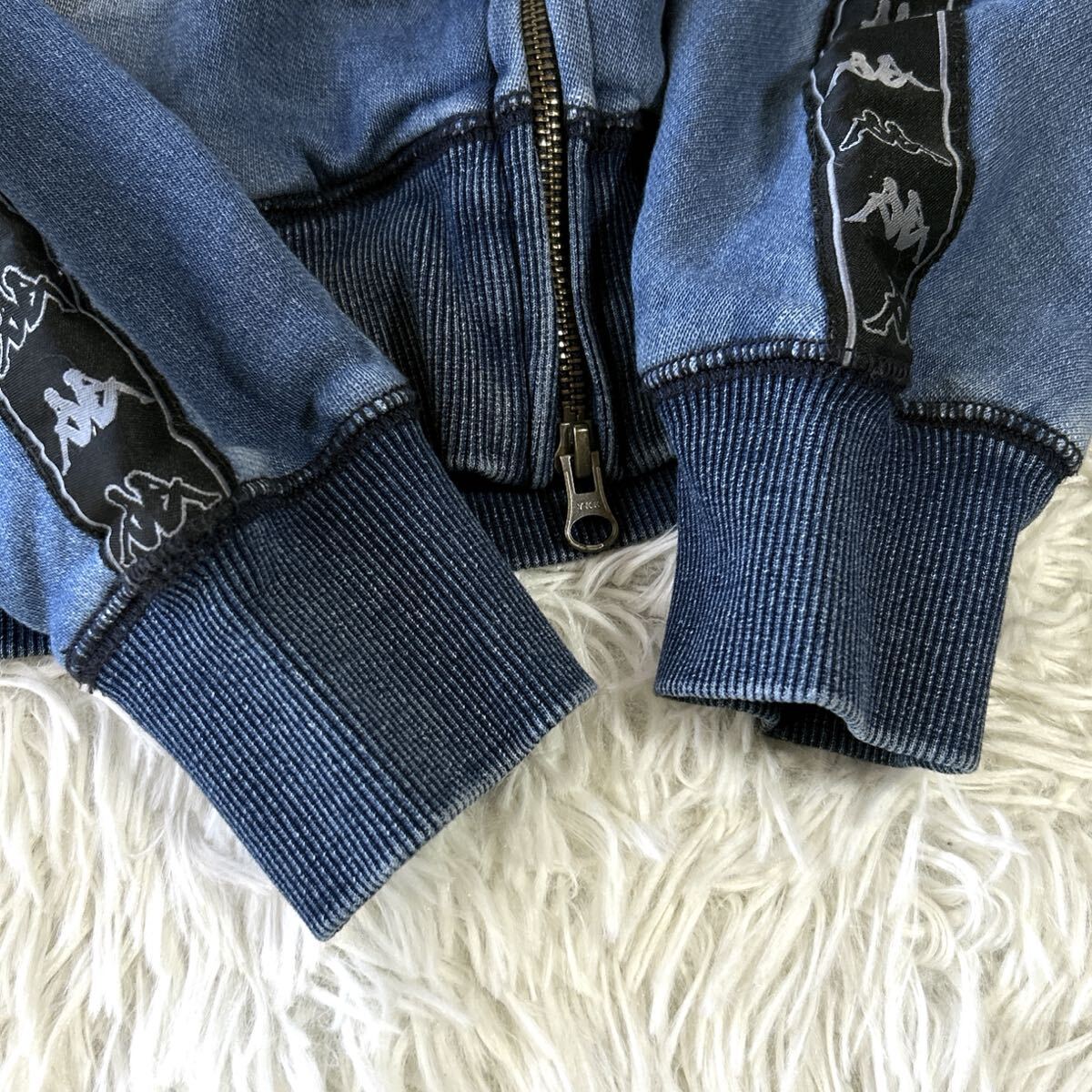 【XL/Lサイズ 1PIU1UGUALE3 RELAX × KAPPA】スウェット セットアップ ジョグデニム パーカー パンツ インディゴ カモ 迷彩 _画像8