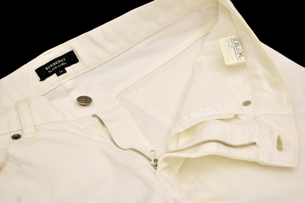 K-5118★送料無料★BURBERRY BLACK LABEL バーバリー ブラックレーベル★正規品 白ホワイトデニム ストレッチ スリム パンツ ジーンズ 79cm_画像4