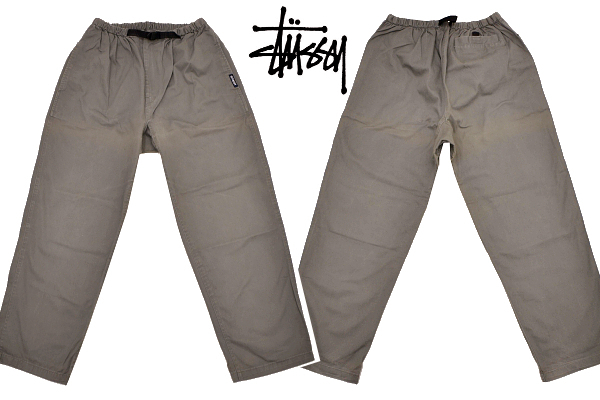 K-5122★送料無料★OLD STUSSY ステューシー★紺タグ アメリカ USA製 ヴィンテージ グレー コットンイージーパンツ L_画像1