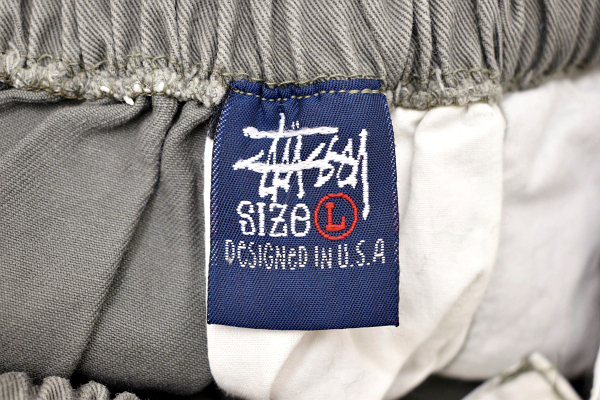 K-5122★送料無料★OLD STUSSY ステューシー★紺タグ アメリカ USA製 ヴィンテージ グレー コットンイージーパンツ L_画像6