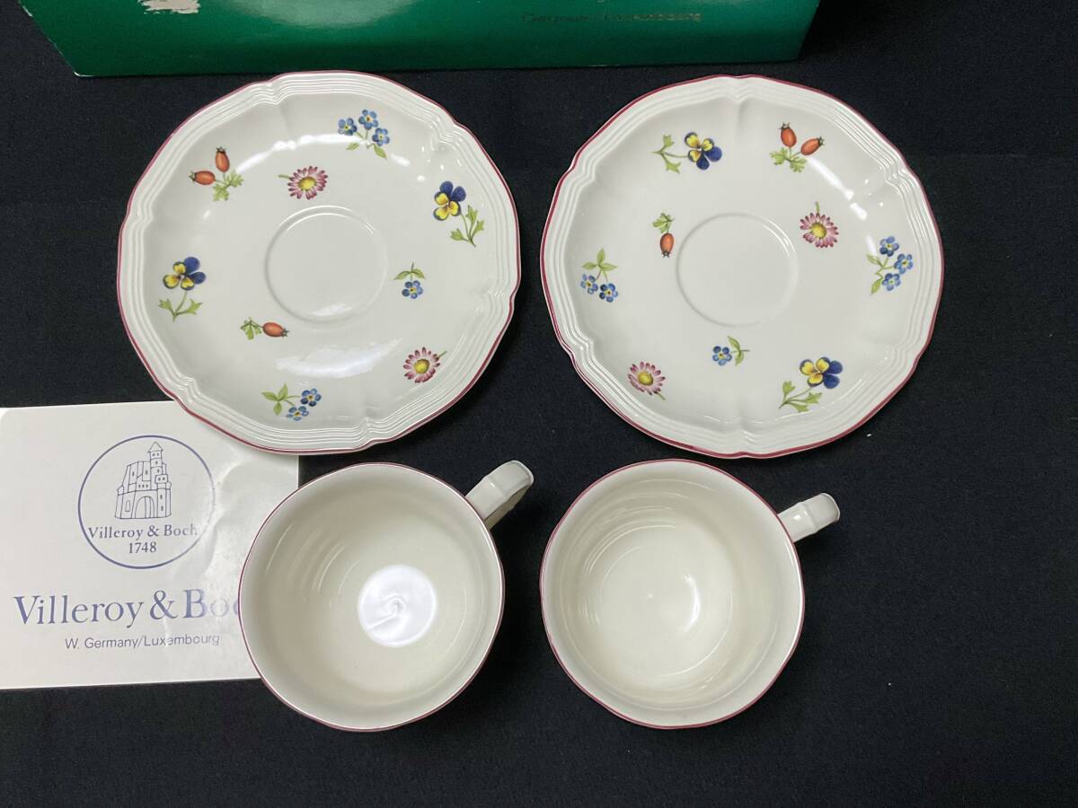 未使用　Villeroy&Boch ビレロイボッホ プチフルール カップ＆ソーサー 2客　匿名配達_画像4