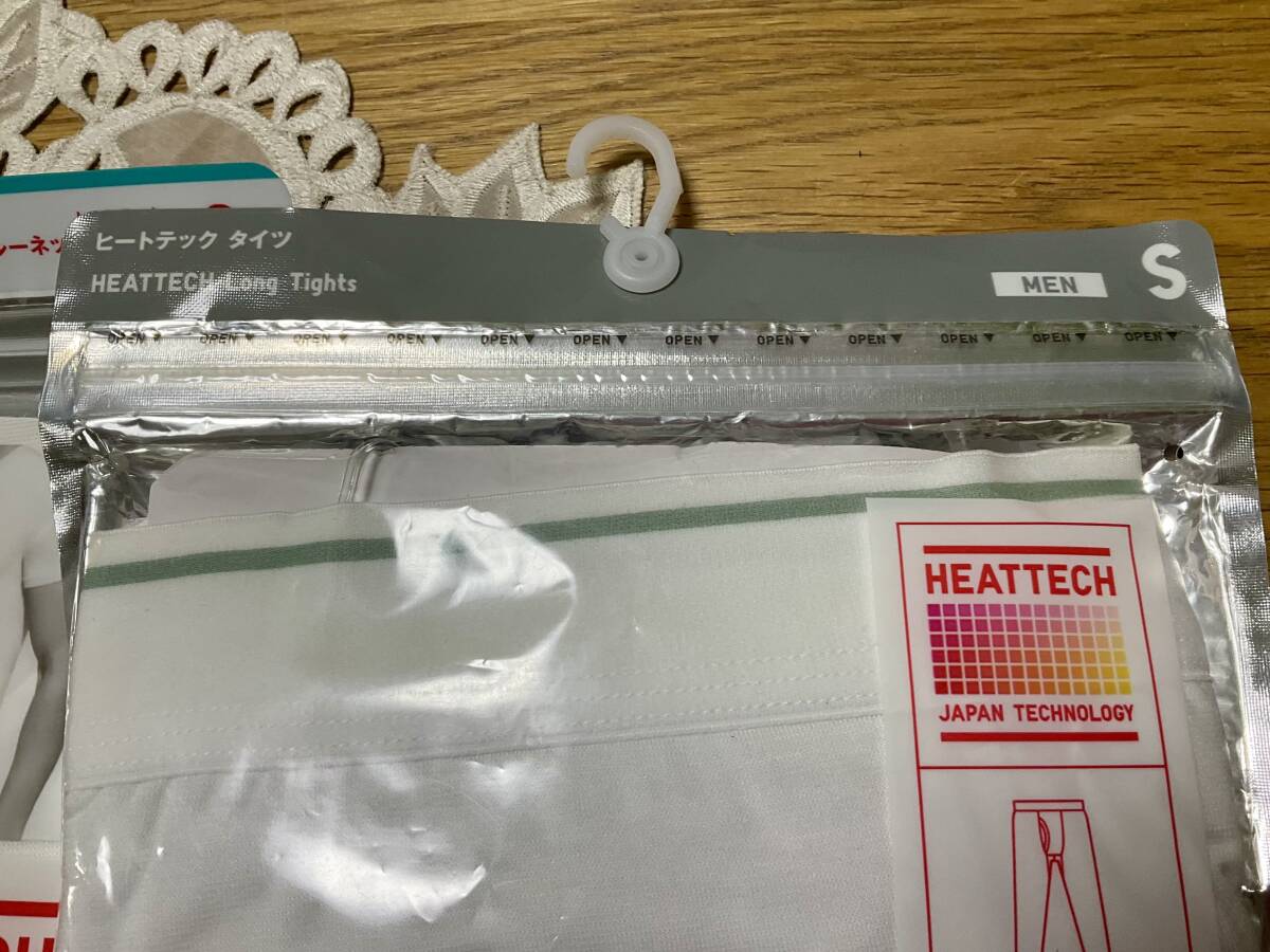 未使用 UNIQLO/ユニクロ ヒートテック　クルーネックT（半袖）＆タイツ　メンズ MEN　Sサイズ　2枚　未開封　匿名配達_画像3