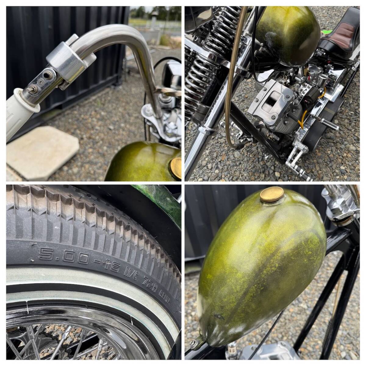 宮城発 99年最終 エボリューション 公認リジット 1340cc 車検付き ロングフォーク チョッパー エボ 車検付き エボ エボリジ ハーレー _画像9