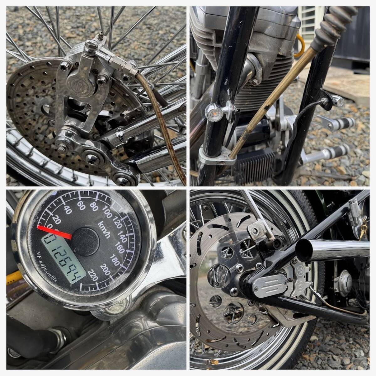 宮城発 99年最終 エボリューション 公認リジット 1340cc 車検付き ロングフォーク チョッパー エボ 車検付き エボ エボリジ ハーレー _画像8