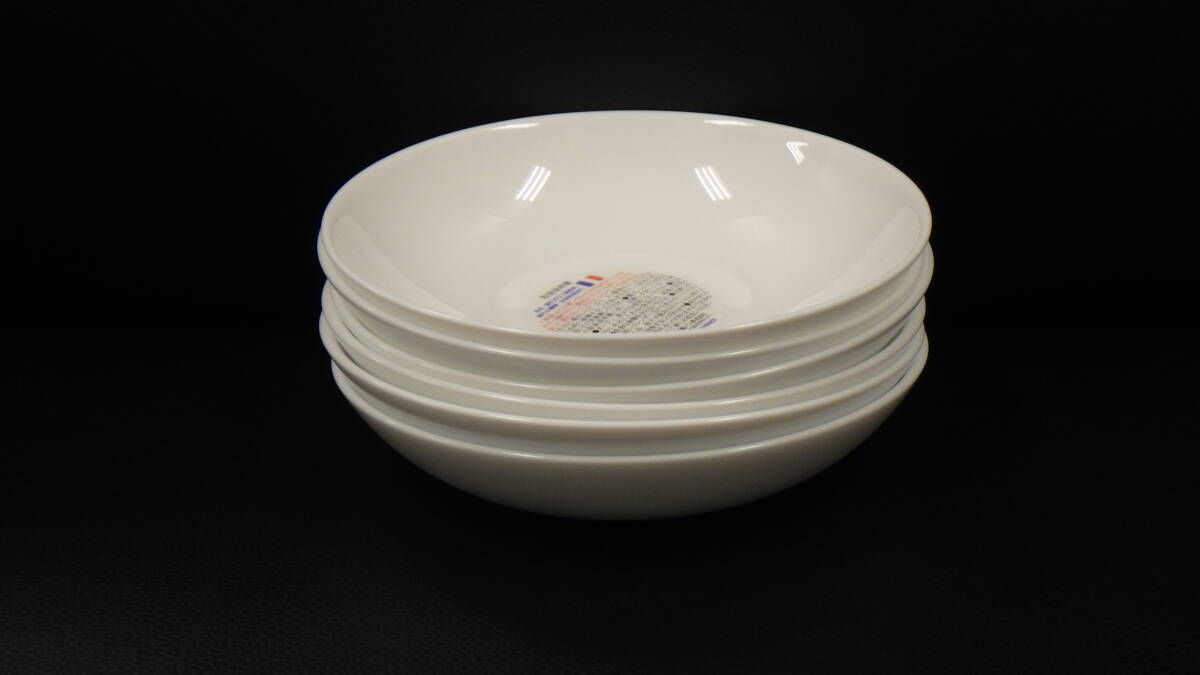 #19083H ヤマザキ 春のパン祭り 白い皿 2014年 フレンチボウル 6枚セット サラダボウル アルクフランス社製 未使用_画像6