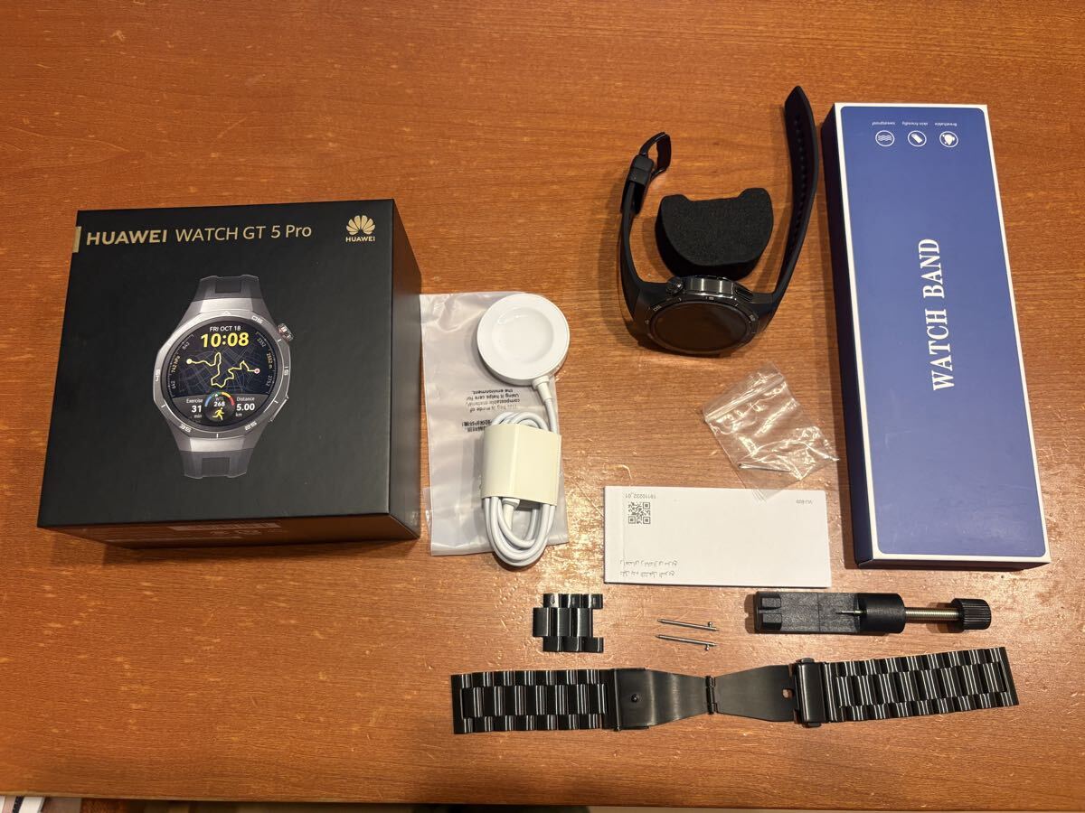 【美品・おまけ付き】ファーウェイ スマートウォッチ HUAWEI WATCH GT 5 Pro 46mm ブラック ゴルフナビ_画像6