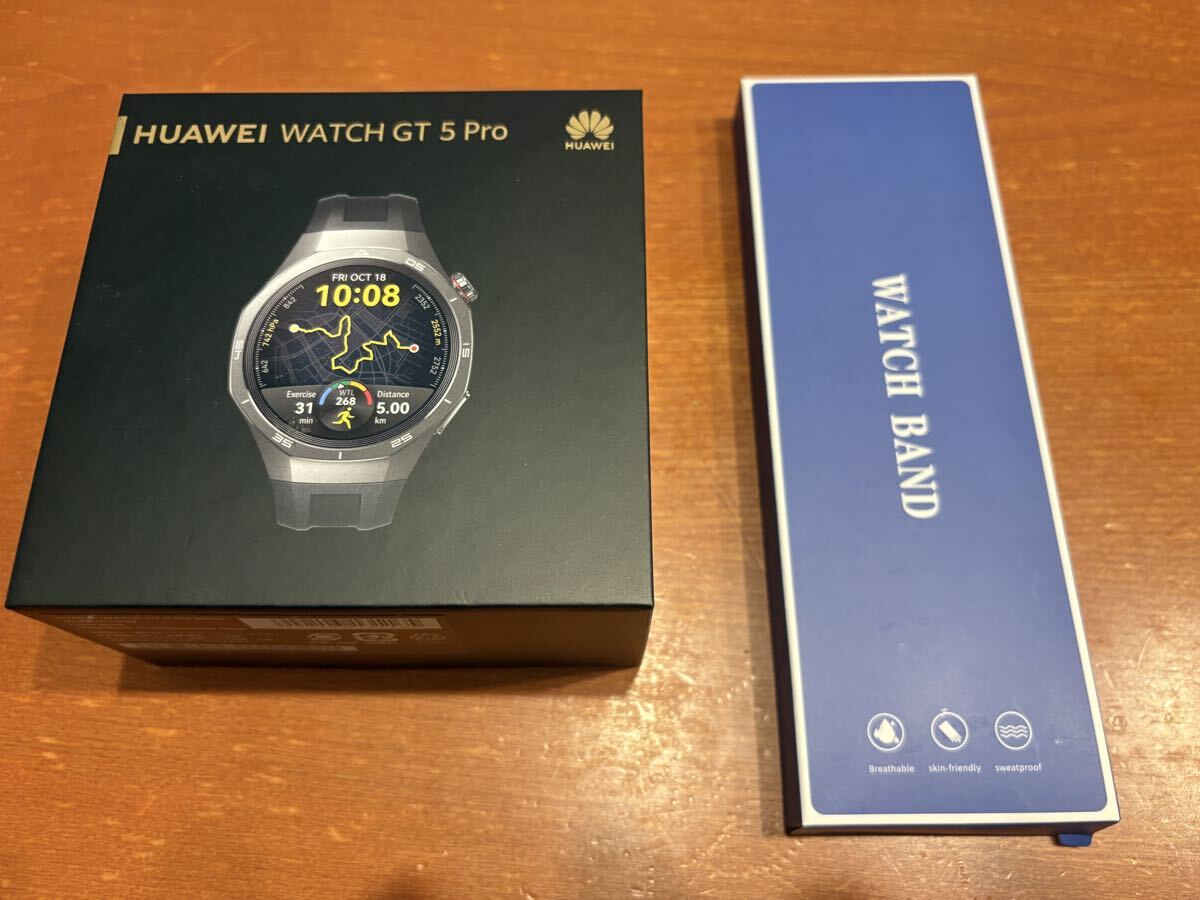 【美品・おまけ付き】ファーウェイ スマートウォッチ HUAWEI WATCH GT 5 Pro 46mm ブラック ゴルフナビ_画像7