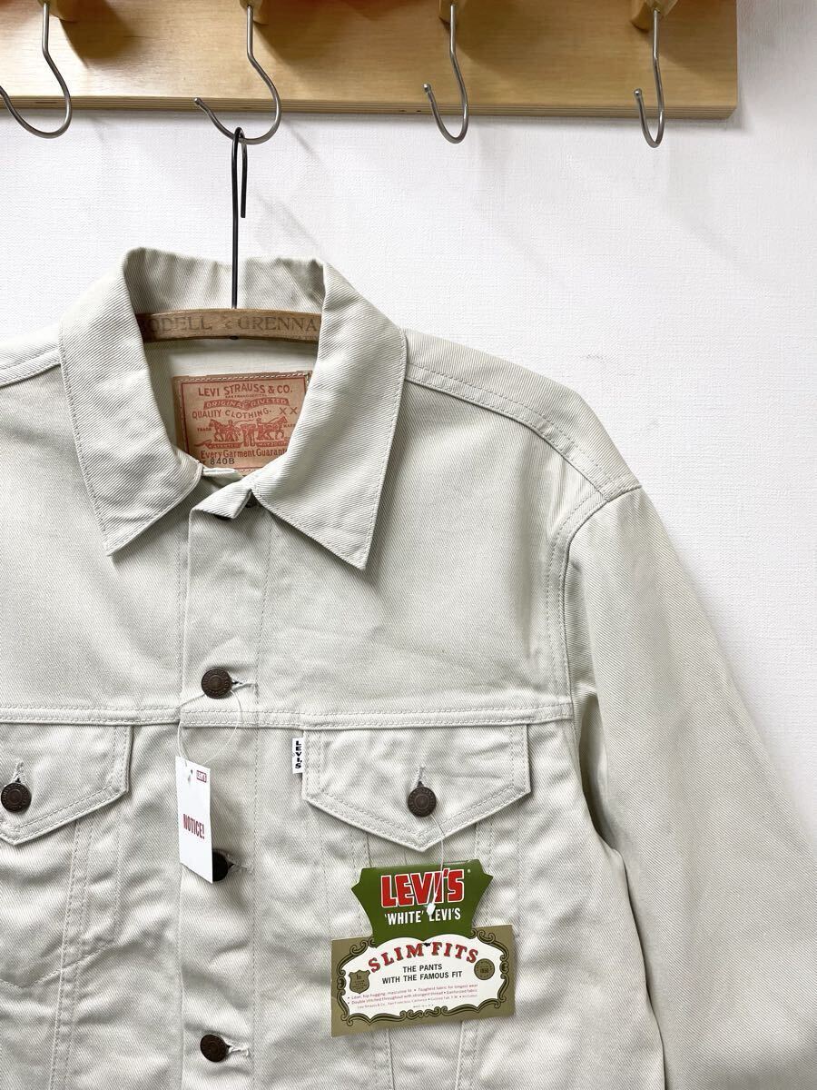 size40 日本製 90s未使用 Levi's 840B レプリカ リーバイス サテン ビッグE デッドストック ジージャン ビンテージ トラッカージャケット_画像1
